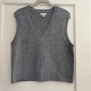 J. Crew Super Soft Gray V-Neck Sweater Vest